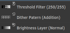 Example of layer setup in order to use the dither pattern