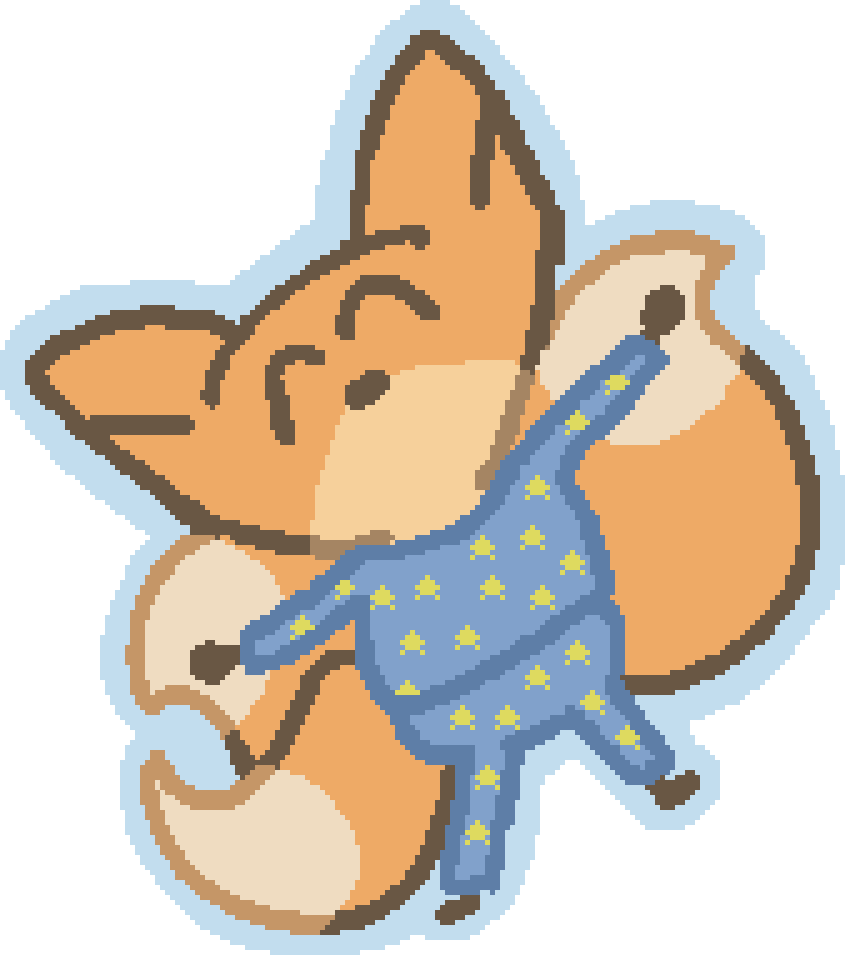 beefox wearing blue pajamas with stars