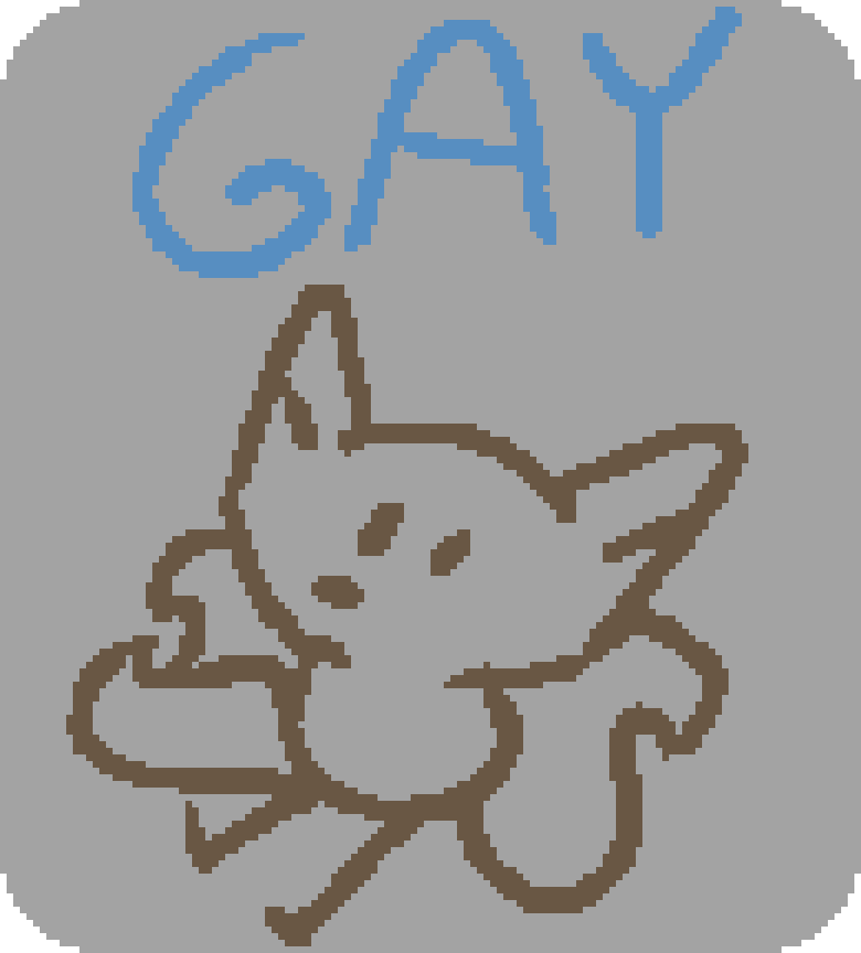 beefox with the text gay above star