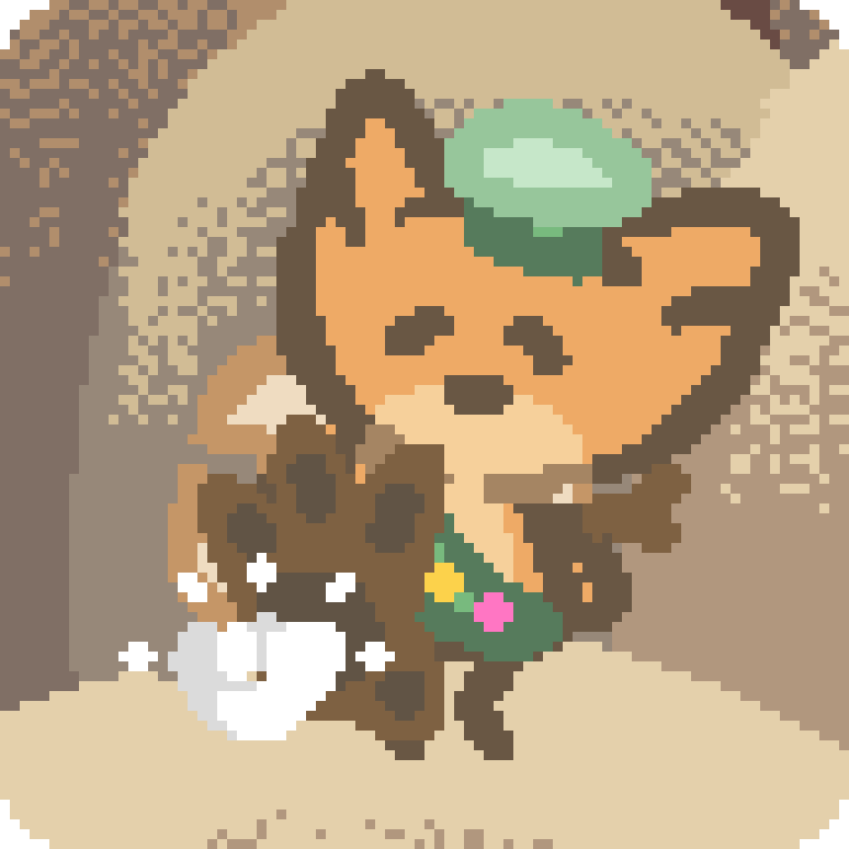 bee wearing a scout hat and sash, crouching down on a rock to offer you a helping paw to climb up!