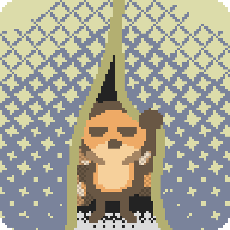 bee standing behind a pair of drawn blinds, peaking out and looking annoyed as if you just interrupted a nap
