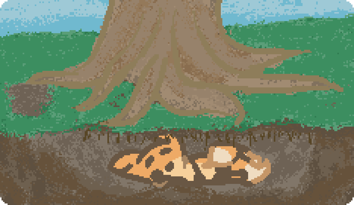 bee napping in a hole under a tree