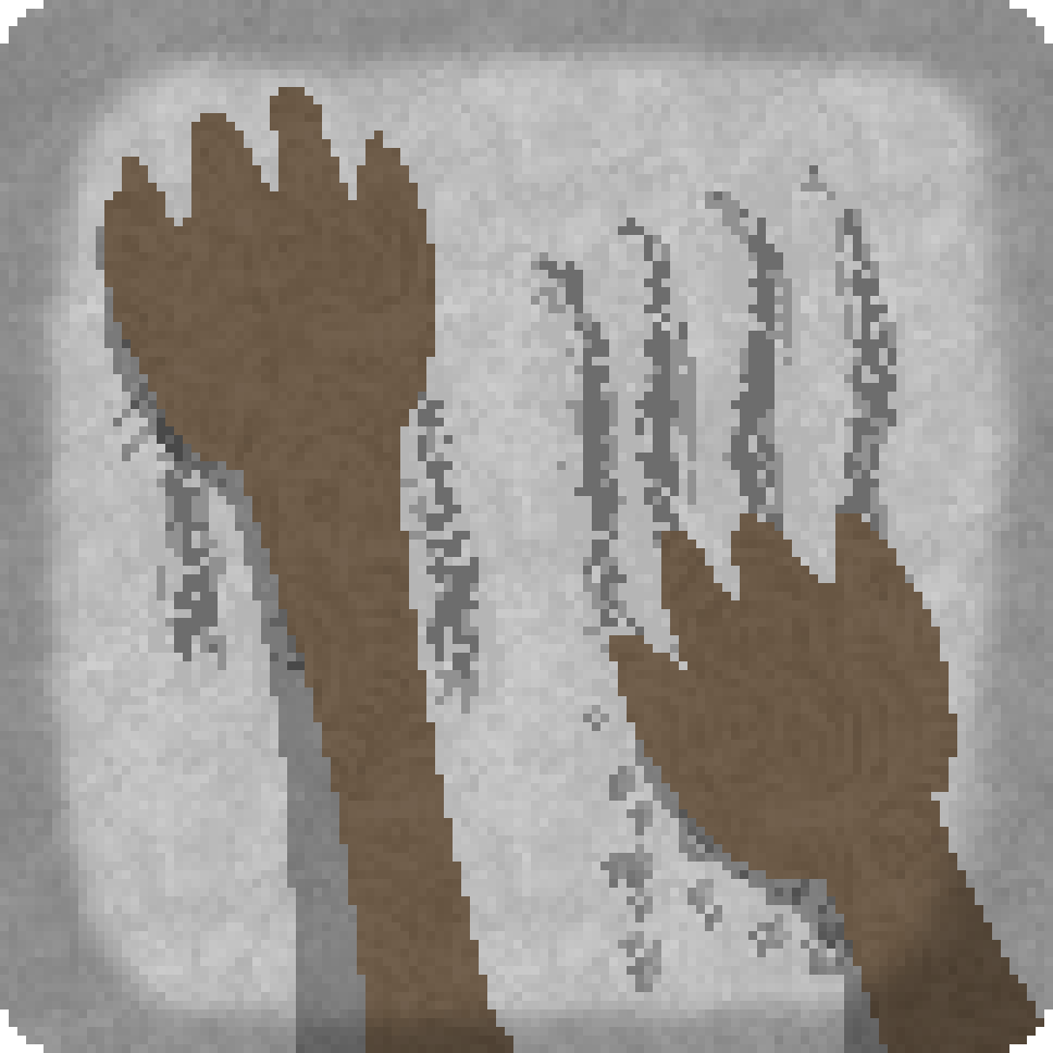 bee clawing at concrete walls, leaving shallow gashes and clawing off dust