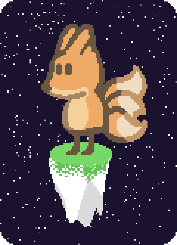 bee standing on a small white island covered in grass in space