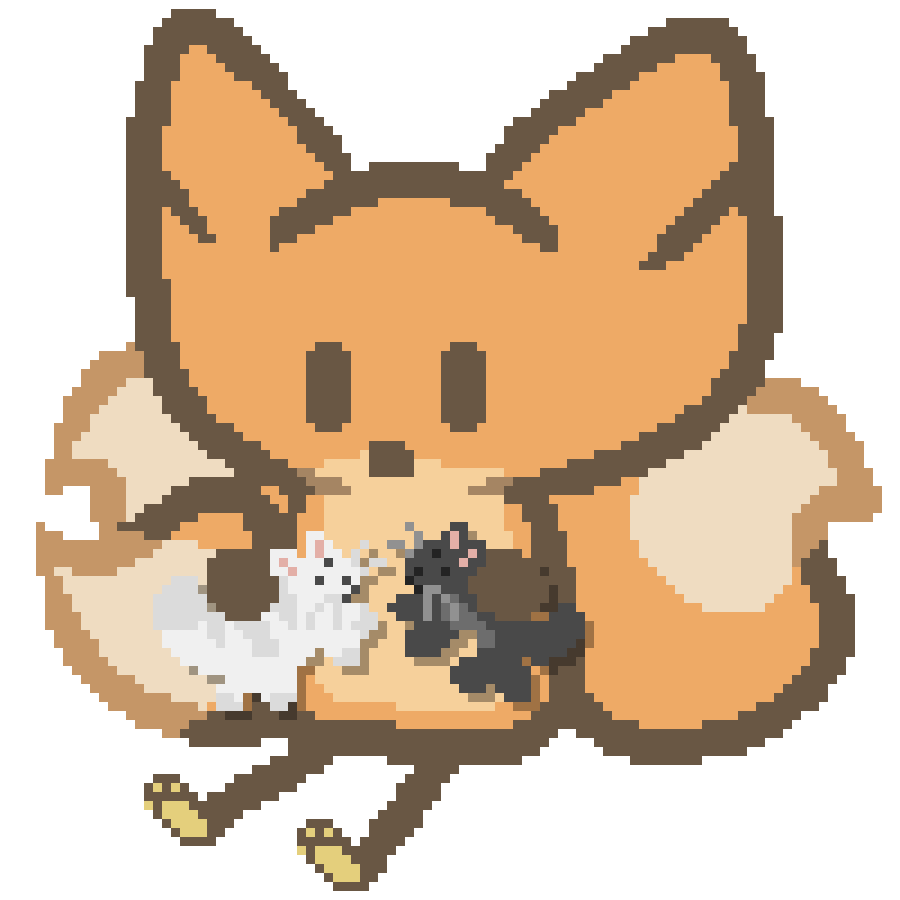 bee playing with a black cat toy and white cat toy, making them interact